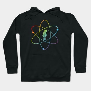 Electric Guitar Headstock Atom Symbol Colorful Hoodie